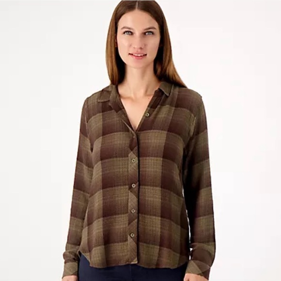 🔥Side Stitch🔥 Long Sleeve Plaid Button Down
Top Size Small - Picture 1 of 6